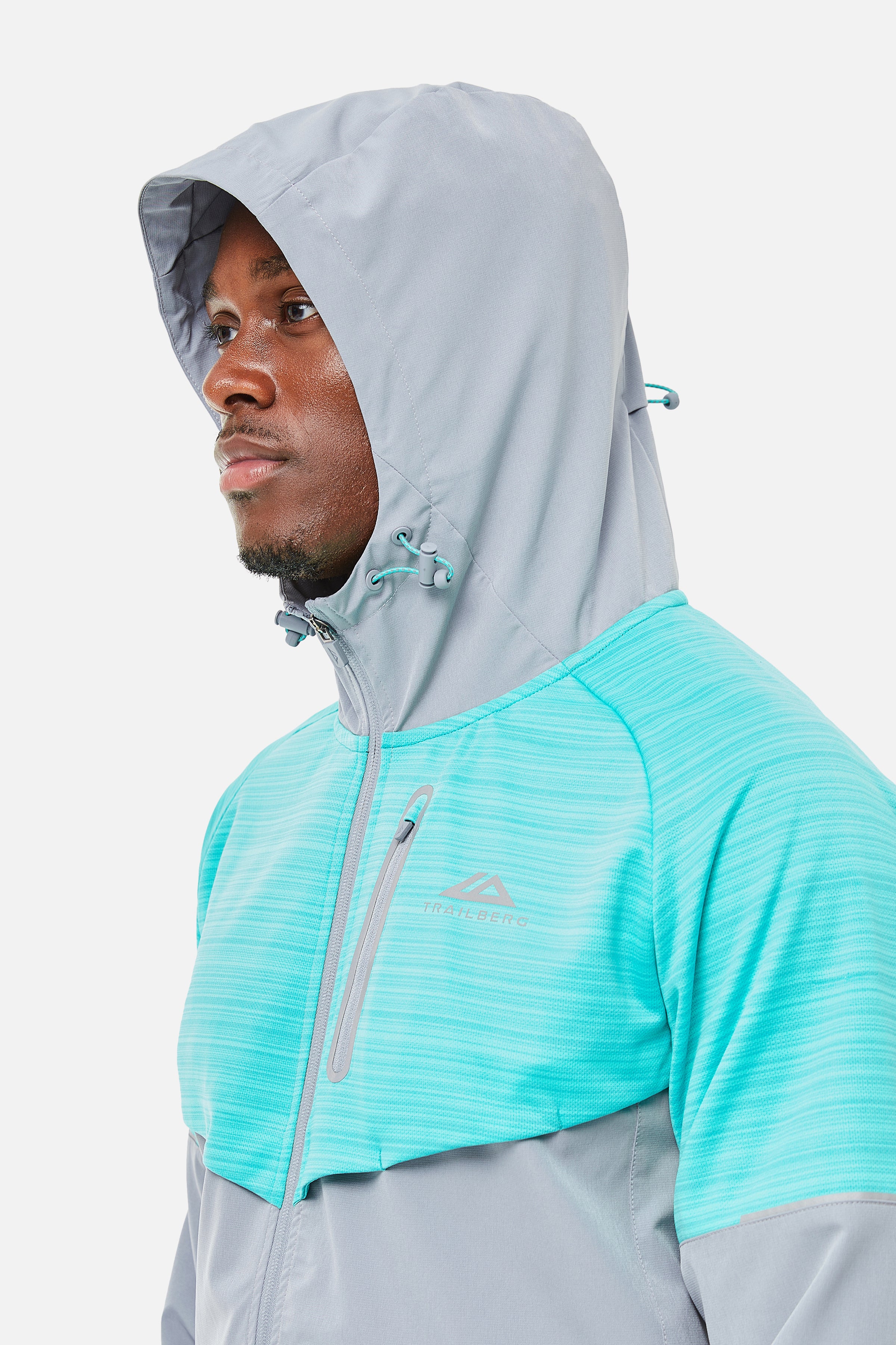 CLOUD AW24 HOOD - LIGHT GREY/TURQUOISE