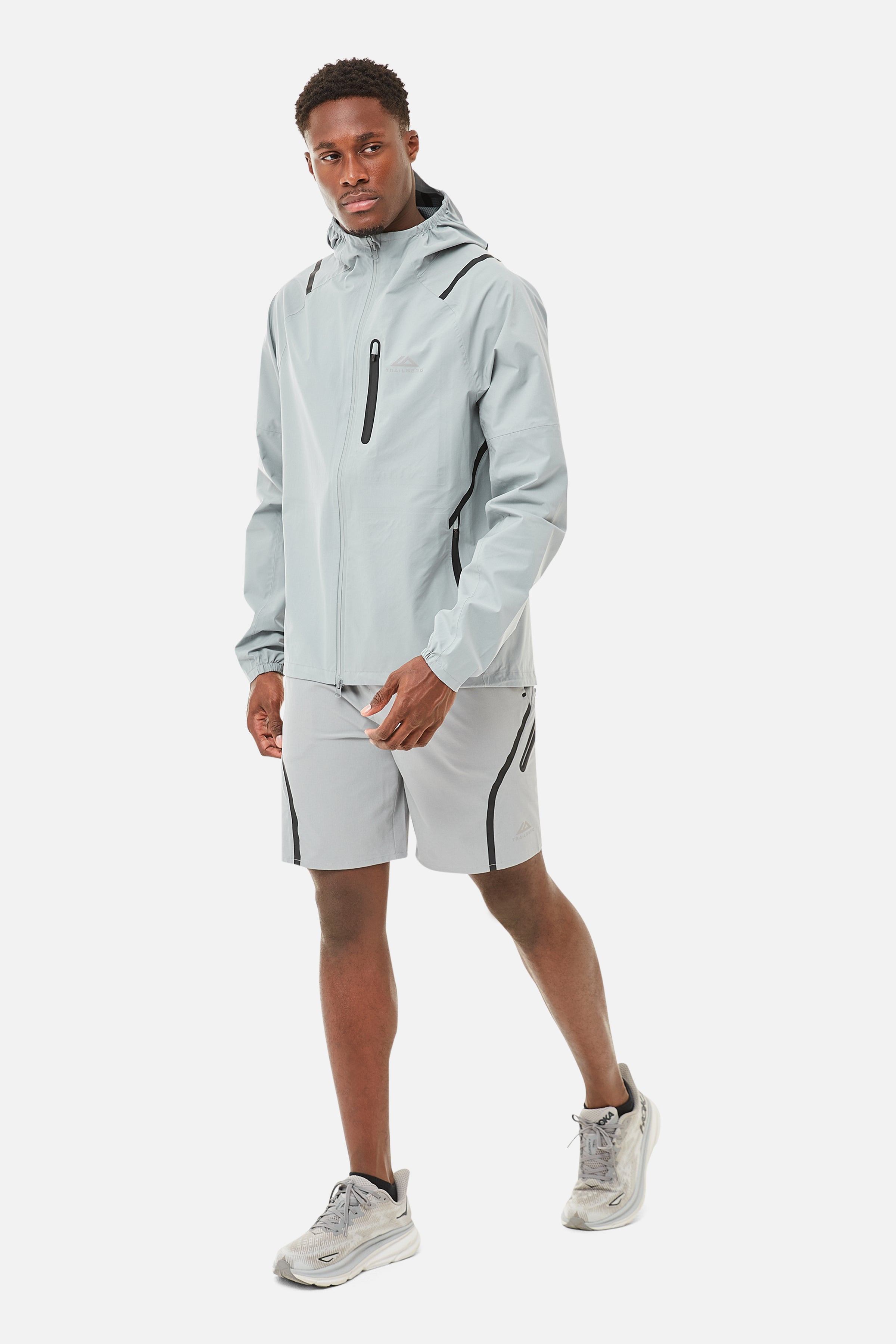 TECH JACKET AND SHORT SET - GREY