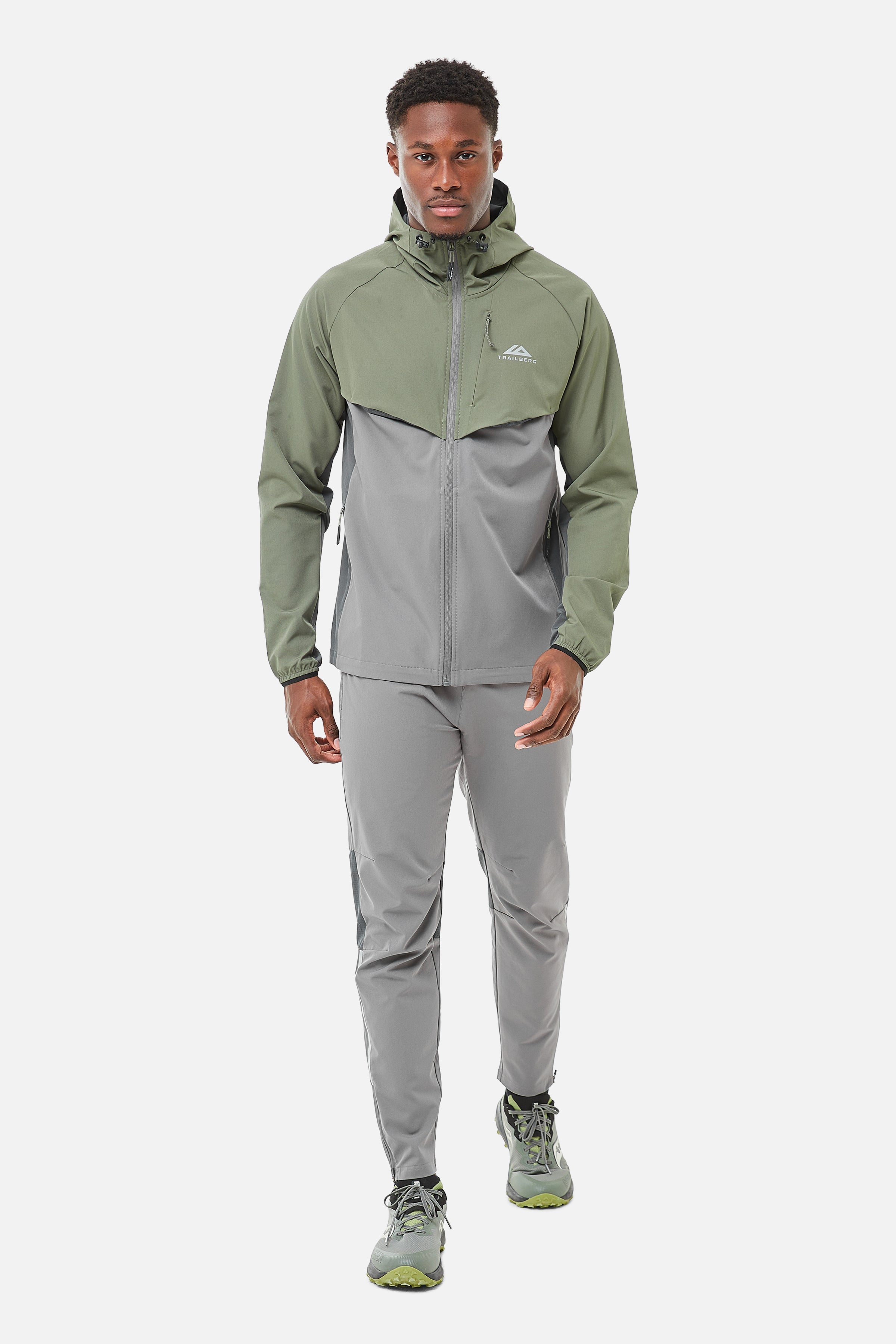 TRICOLOUR HOOD - KHAKI/GREY