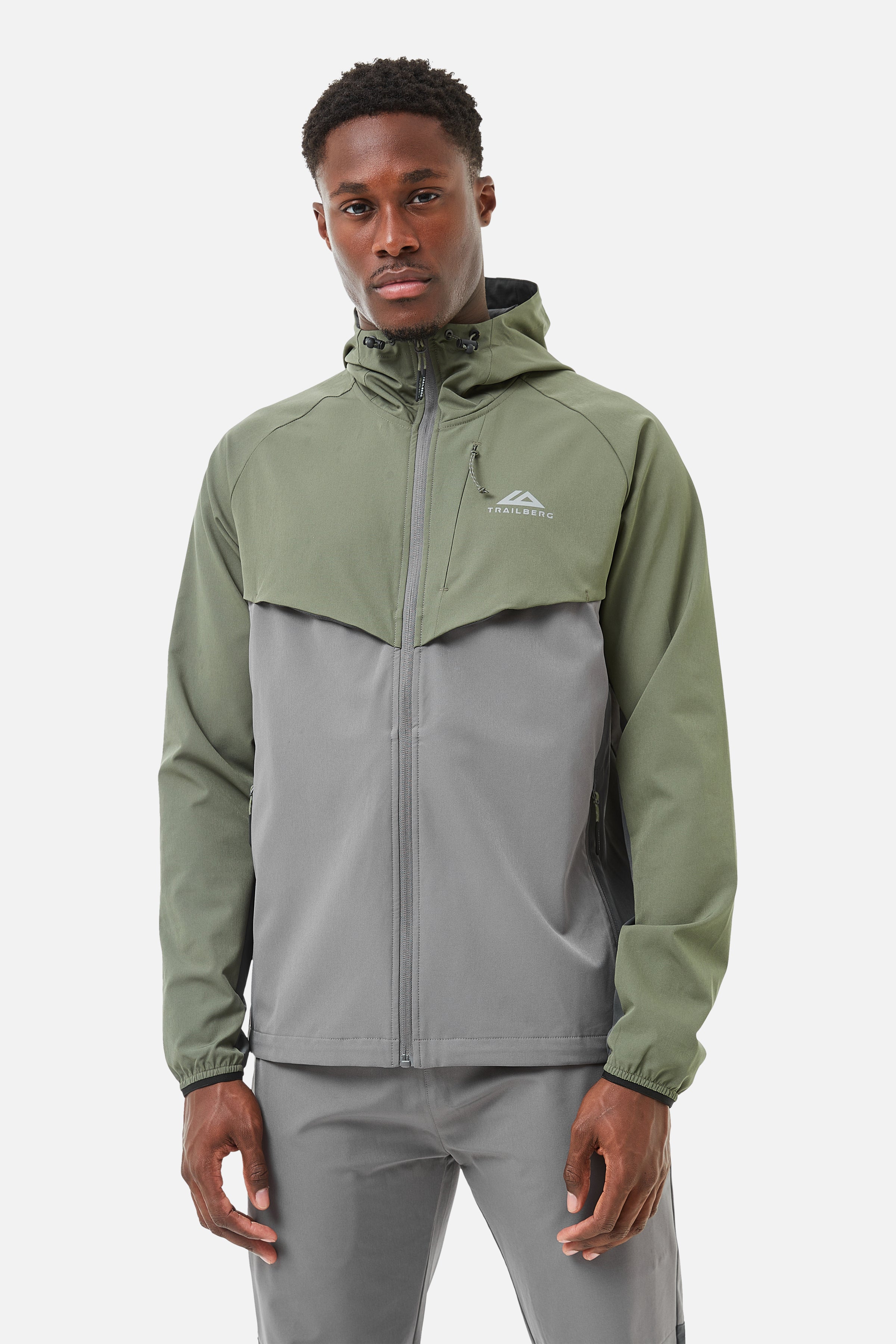 TRICOLOUR HOOD - KHAKI/GREY