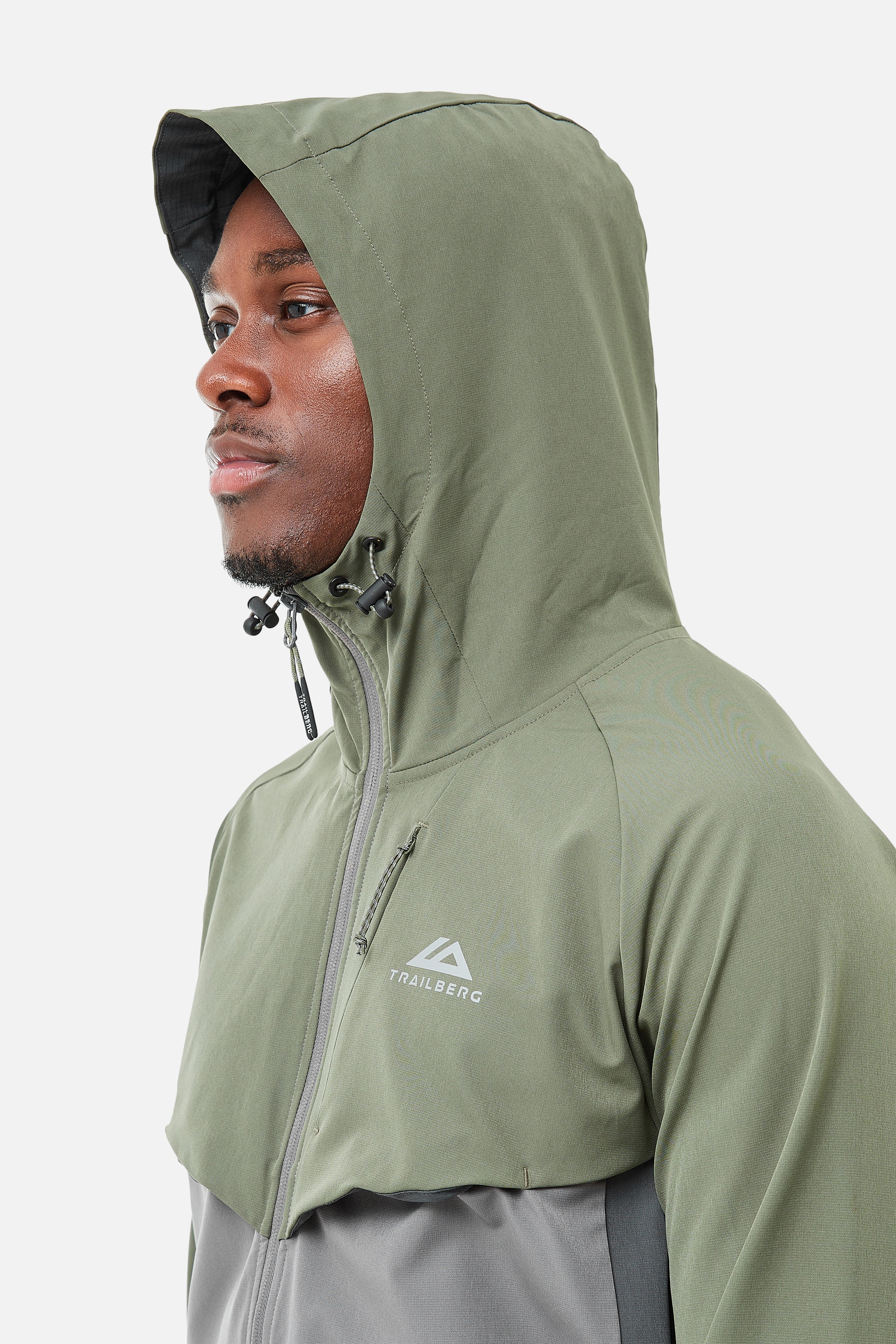 TRICOLOUR HOOD - KHAKI/GREY