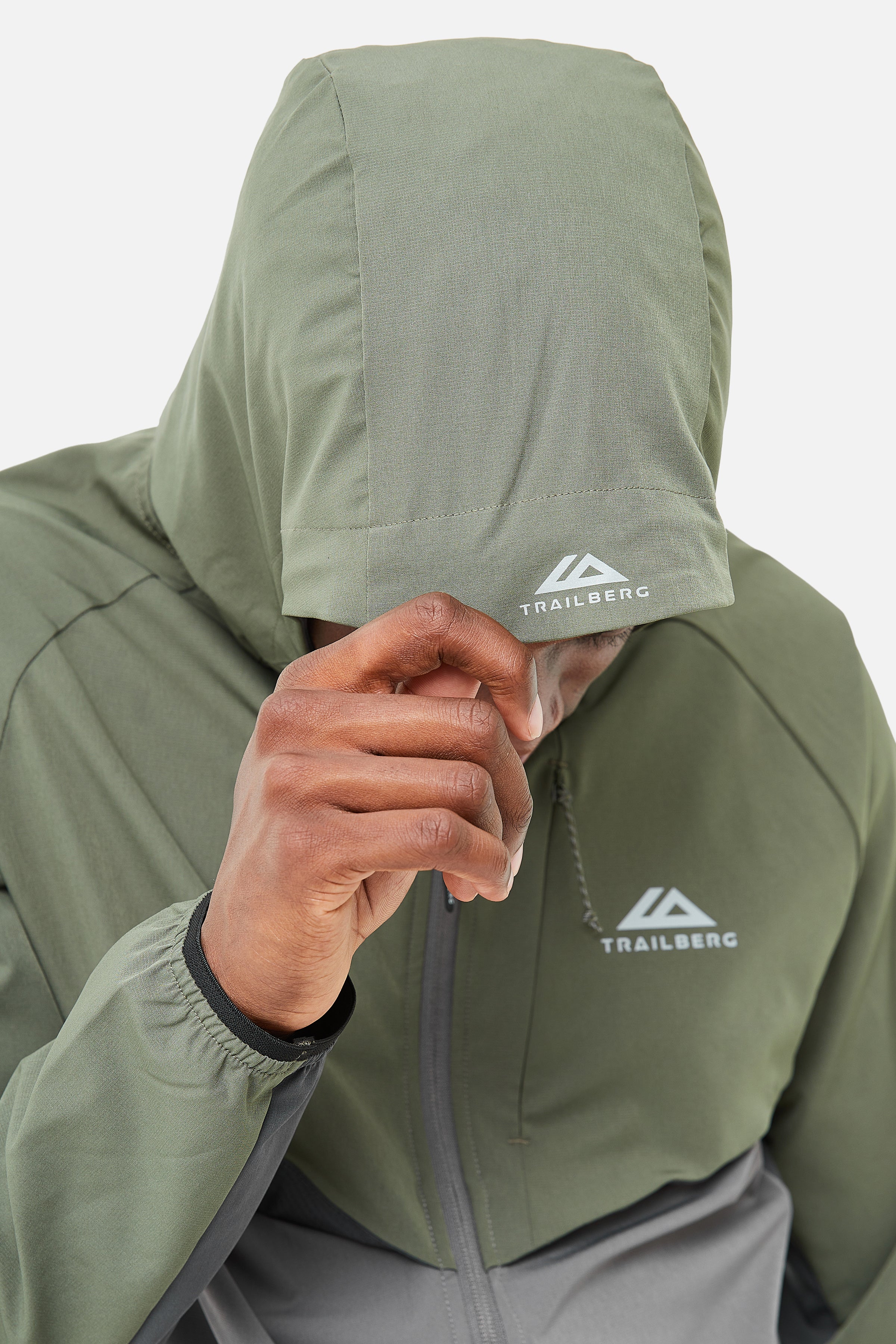 TRICOLOUR HOOD - KHAKI/GREY