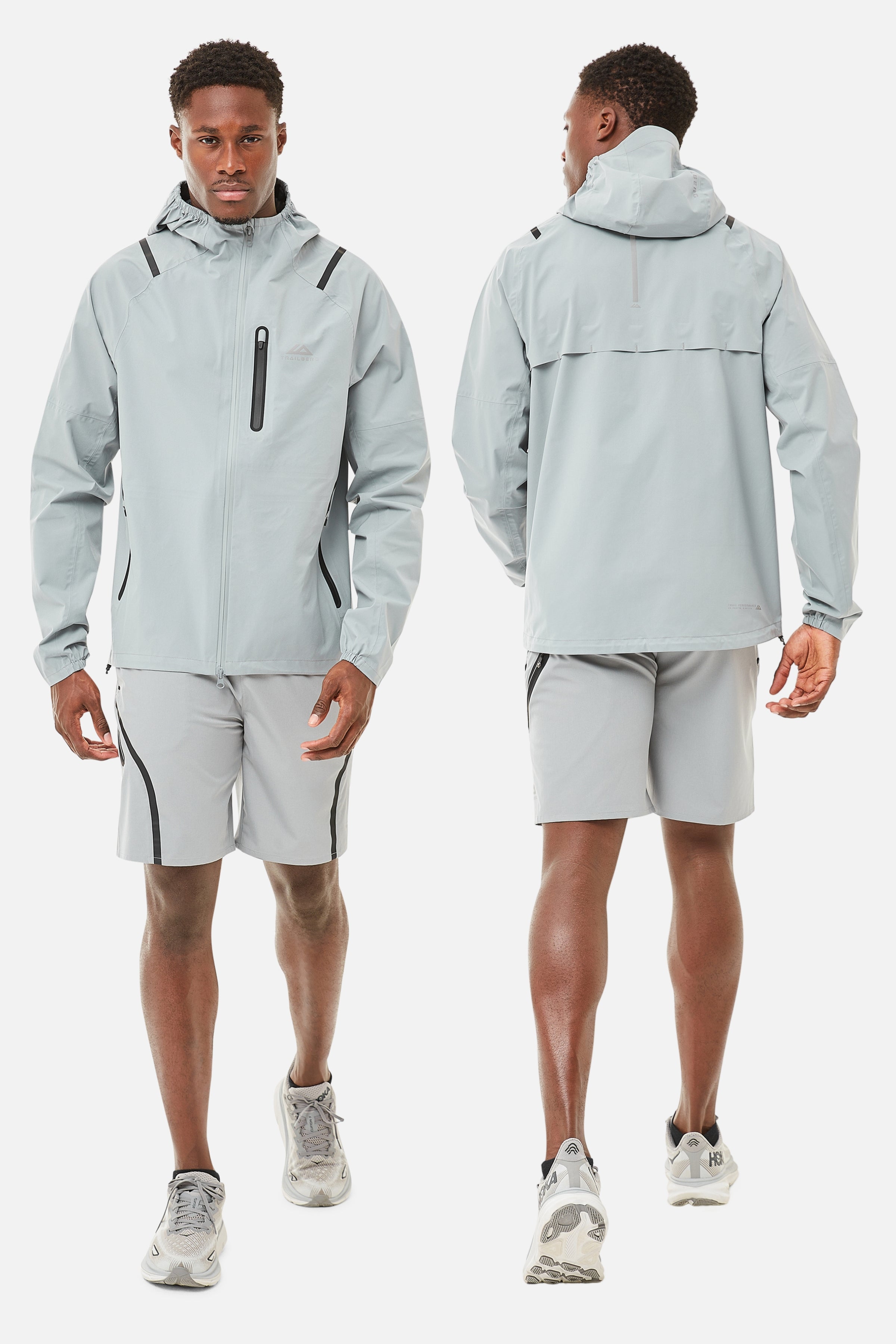 TECH JACKET AND SHORT SET - GREY