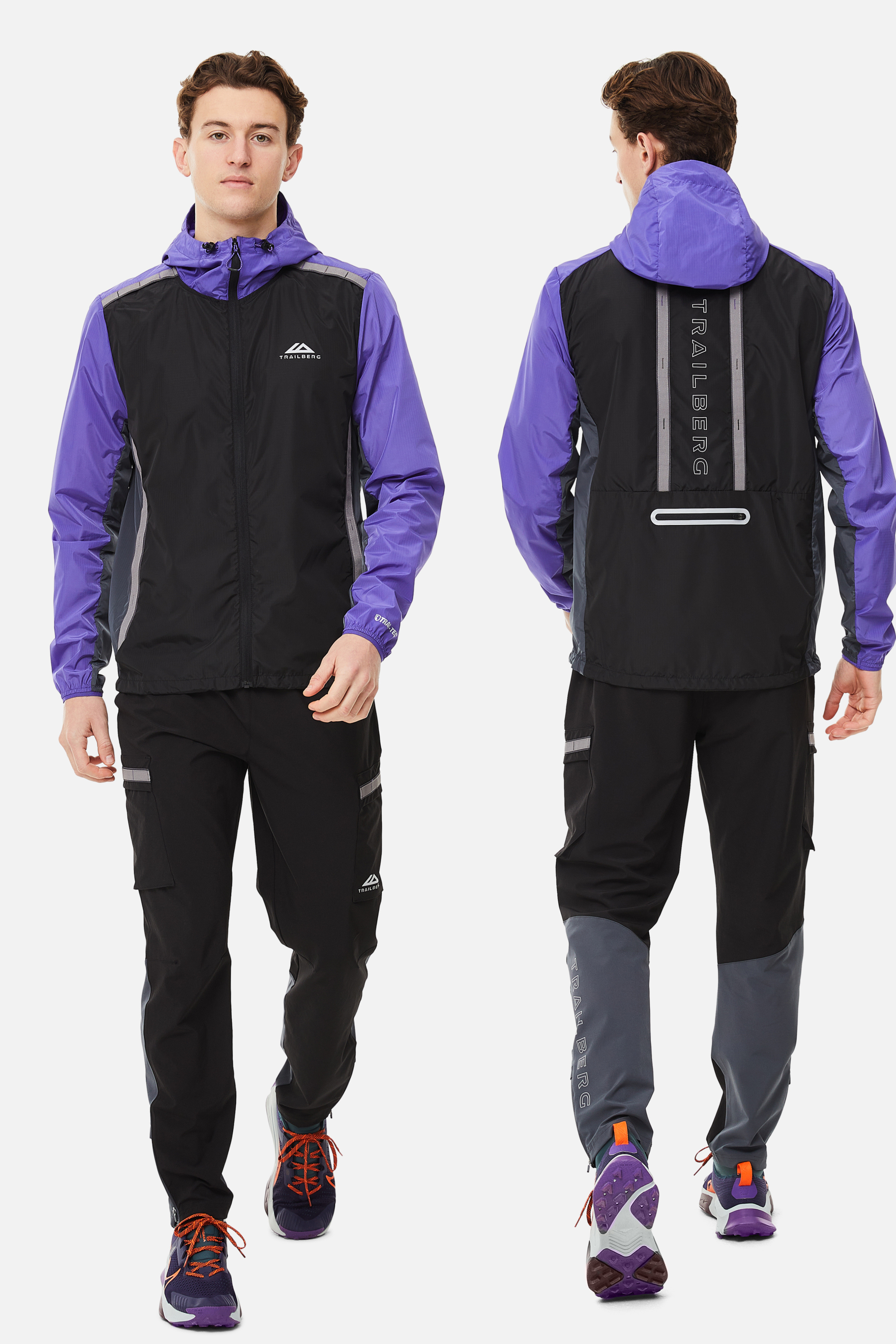 SS25 Triathlon Tracksuit - Black/Grey/Purple