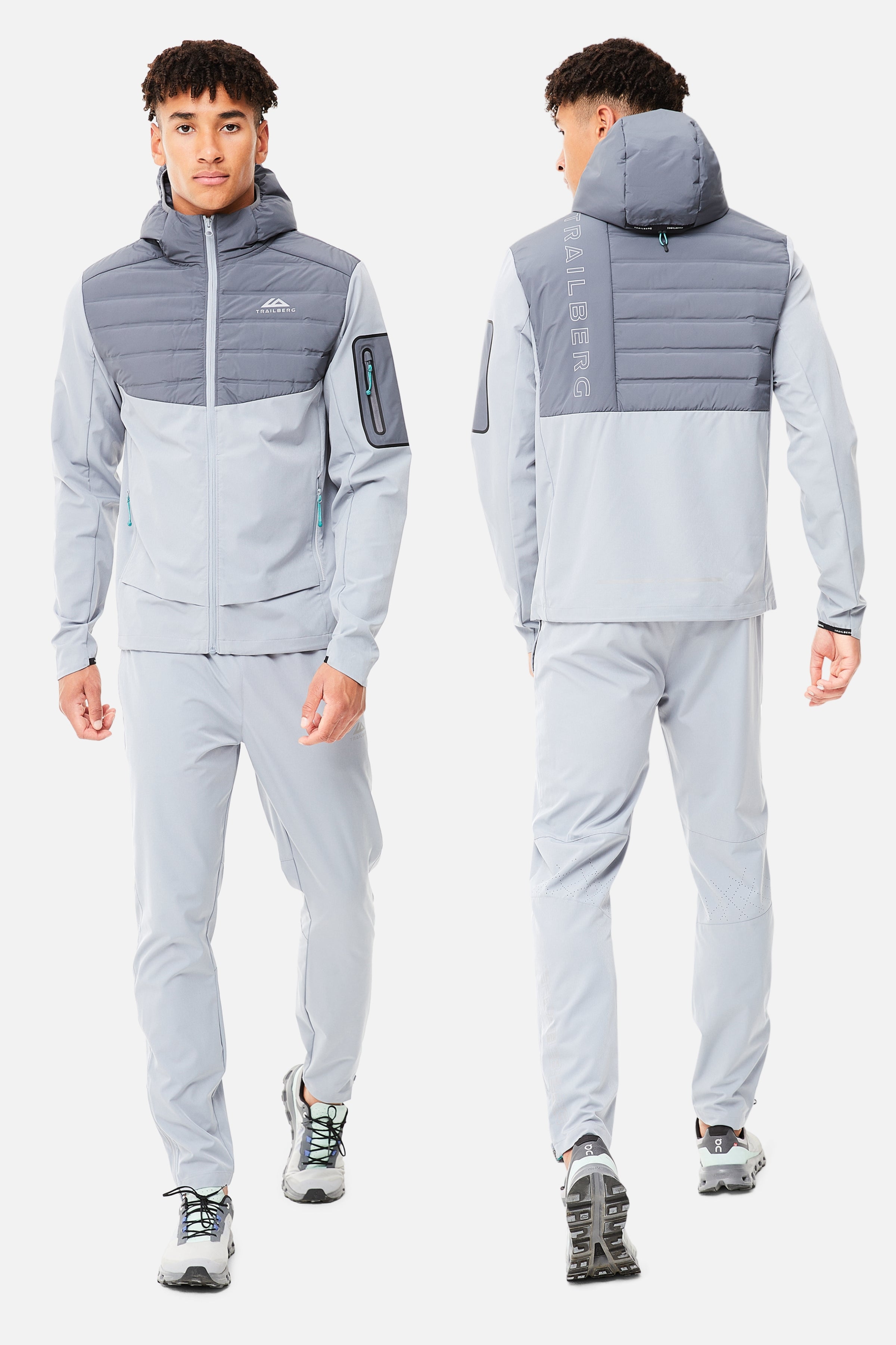 Rhine Hybrid Cloud Tracksuit - Mid Grey/Light Grey