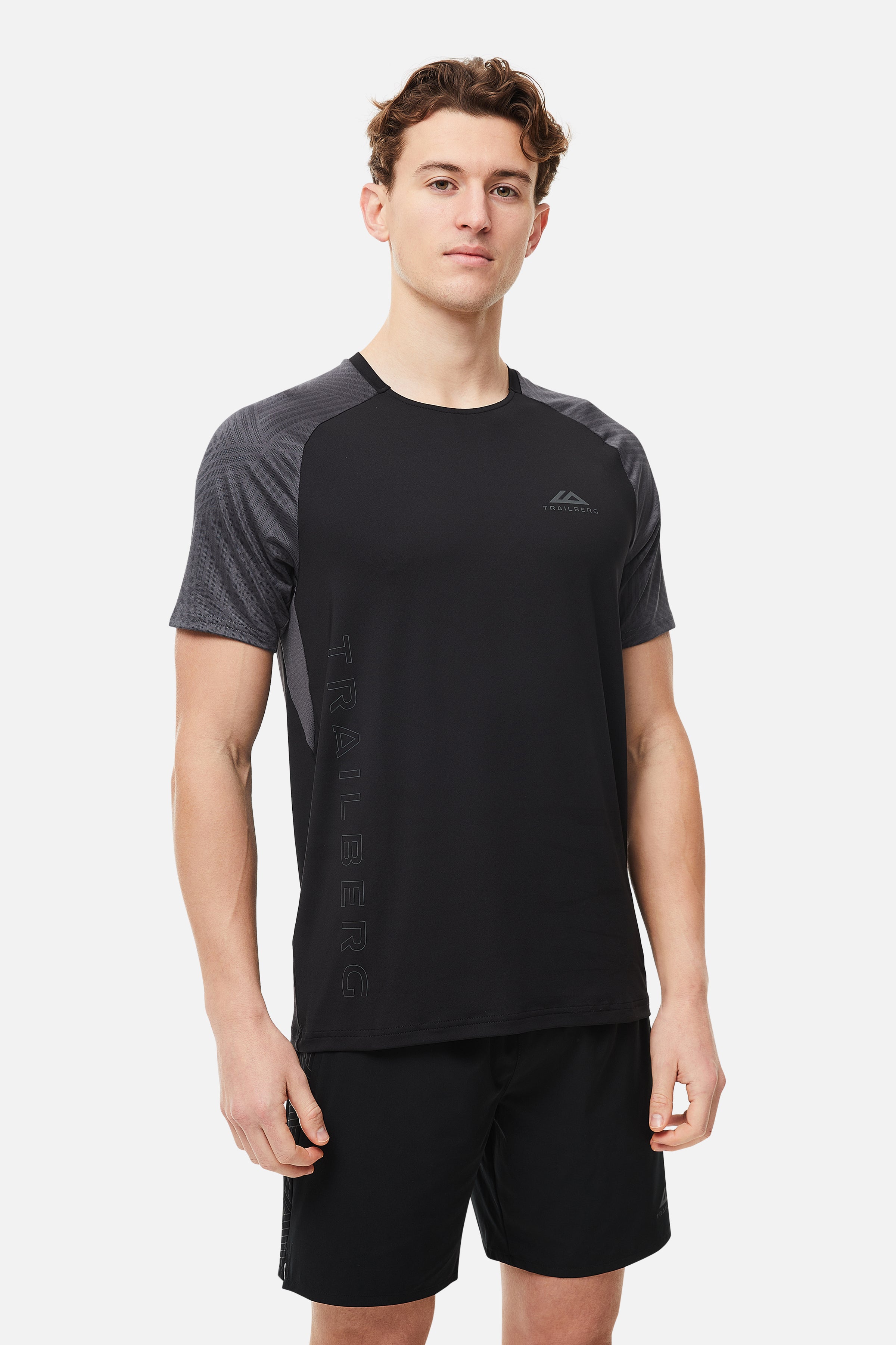 Axis Jacquard Tee - Black/Volcano Grey