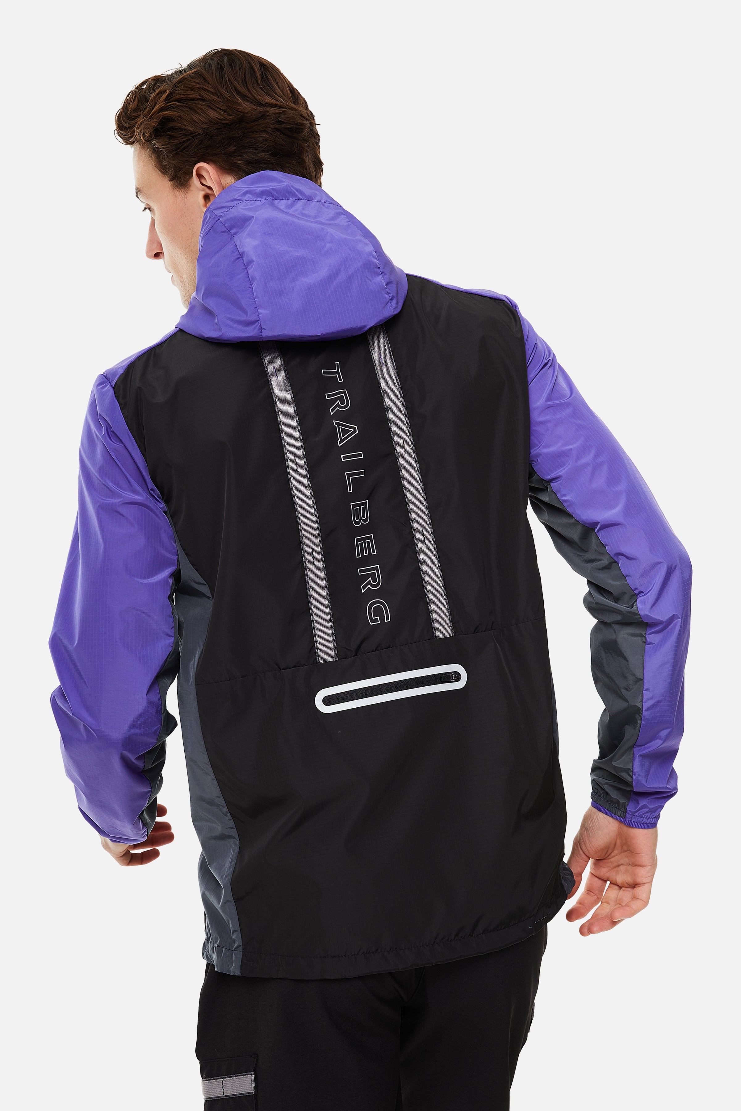 SS25 Triathlon Windbreaker - Black/Grey/Purple