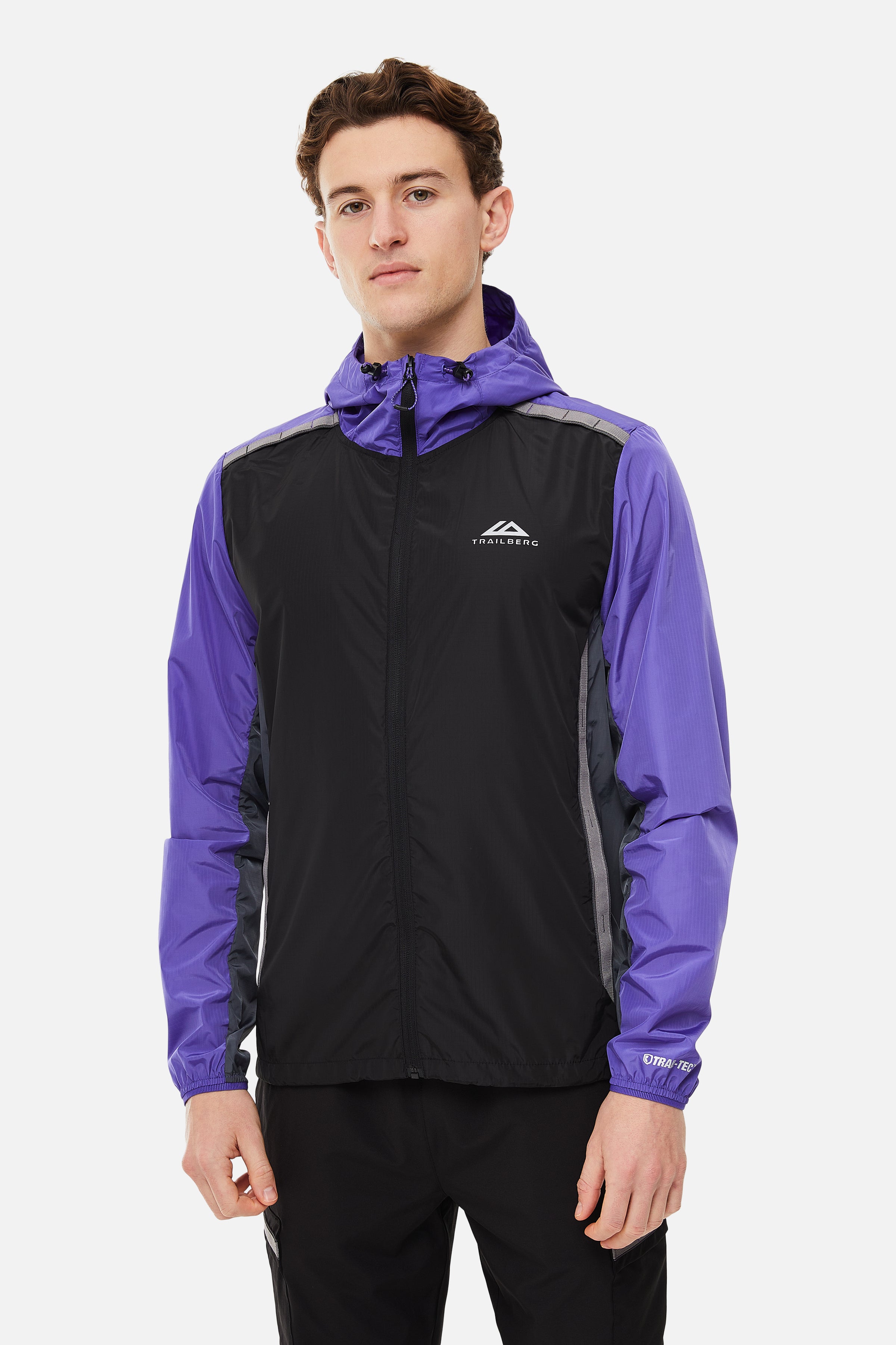 SS25 Triathlon Windbreaker - Black/Grey/Purple