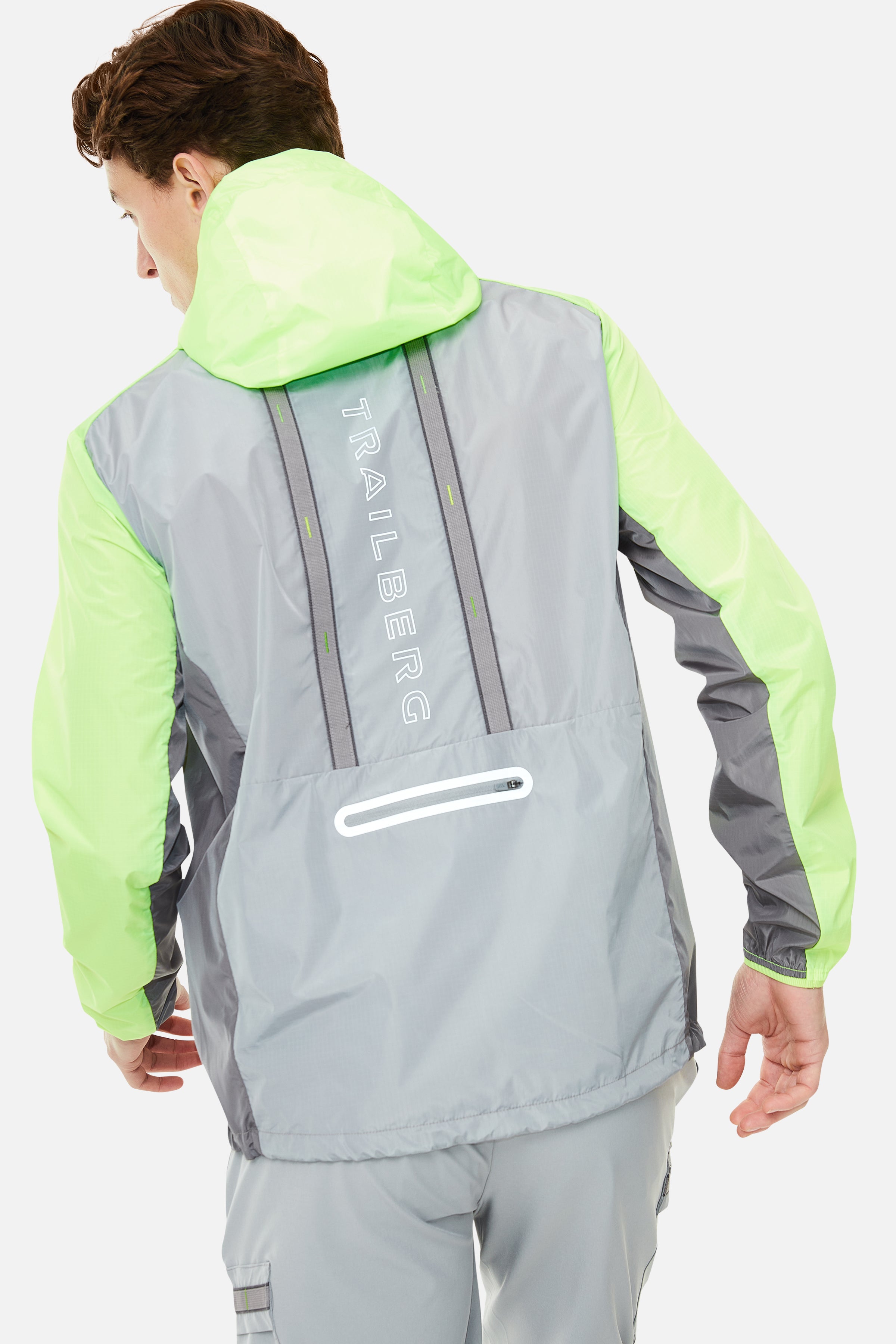 SS25 Triathlon Windbreaker - Grey/Neon Lime