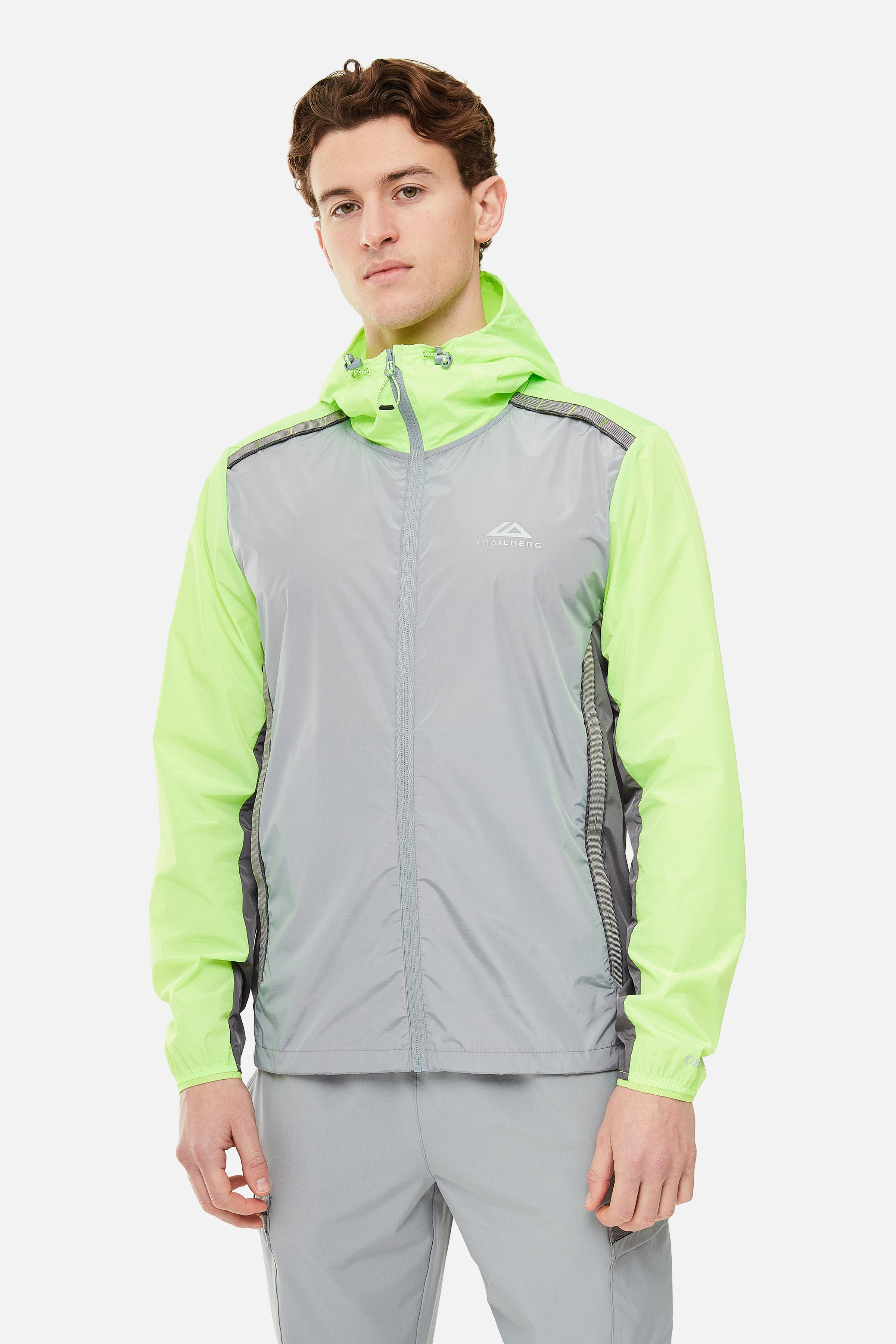 SS25 Triathlon Windbreaker - Grey/Neon Lime