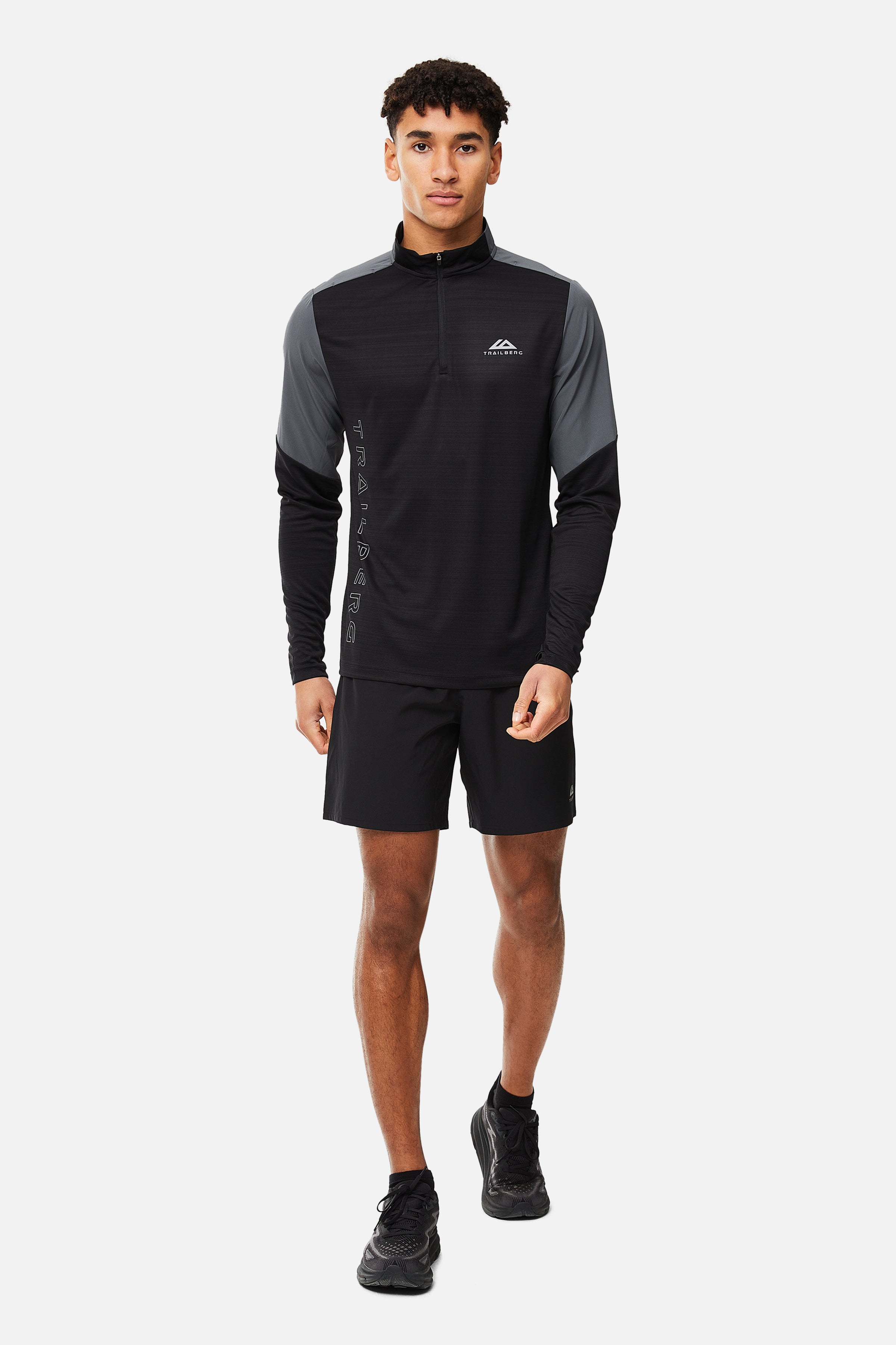 SS25 Triathlon Quarter Zip - Black/ Iron Grey