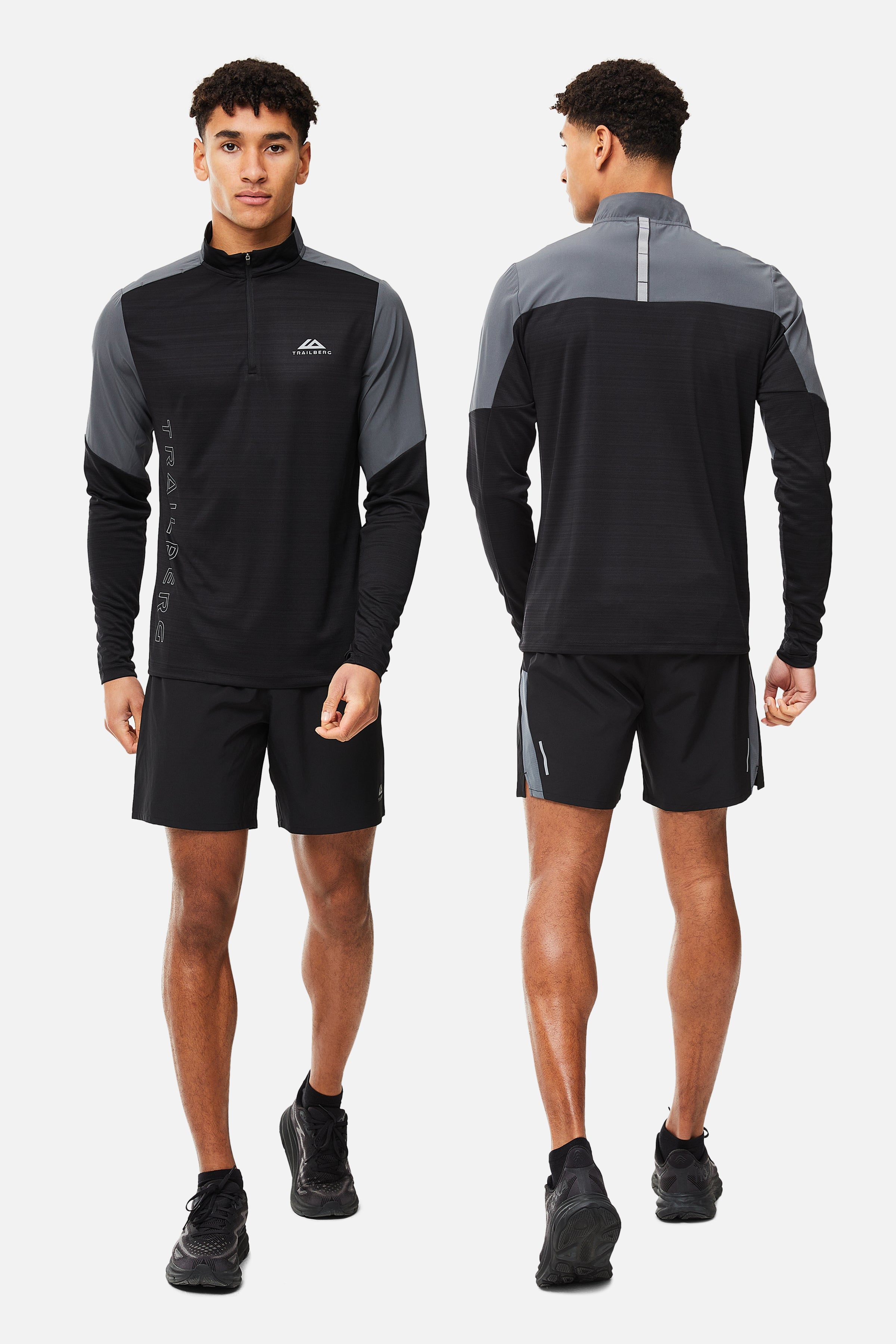 SS25 Triathlon Quarter Zip Set - Black/Iron Grey