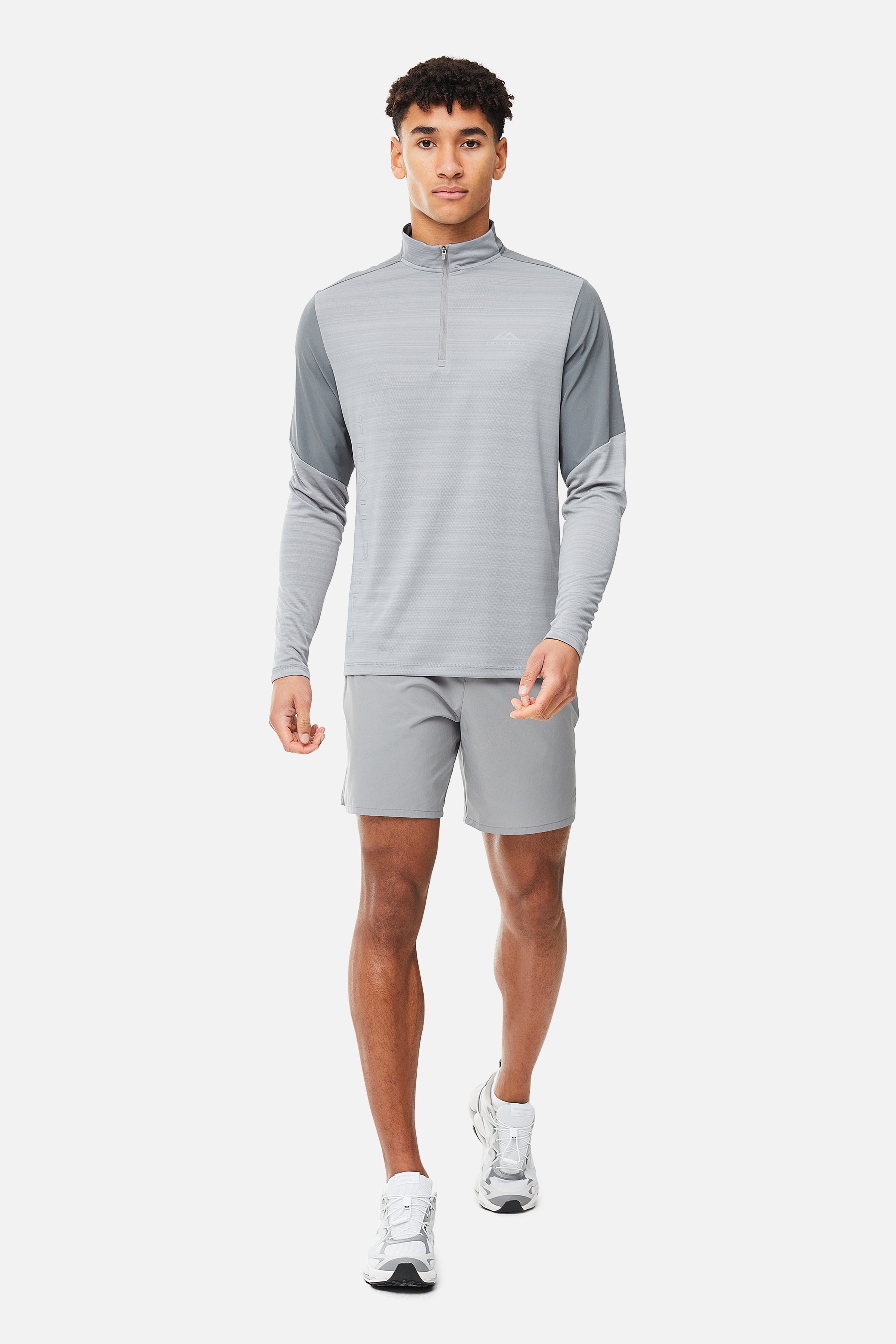 SS25 Triathlon Quarter Zip Set - Moon Grey/Neon Lime