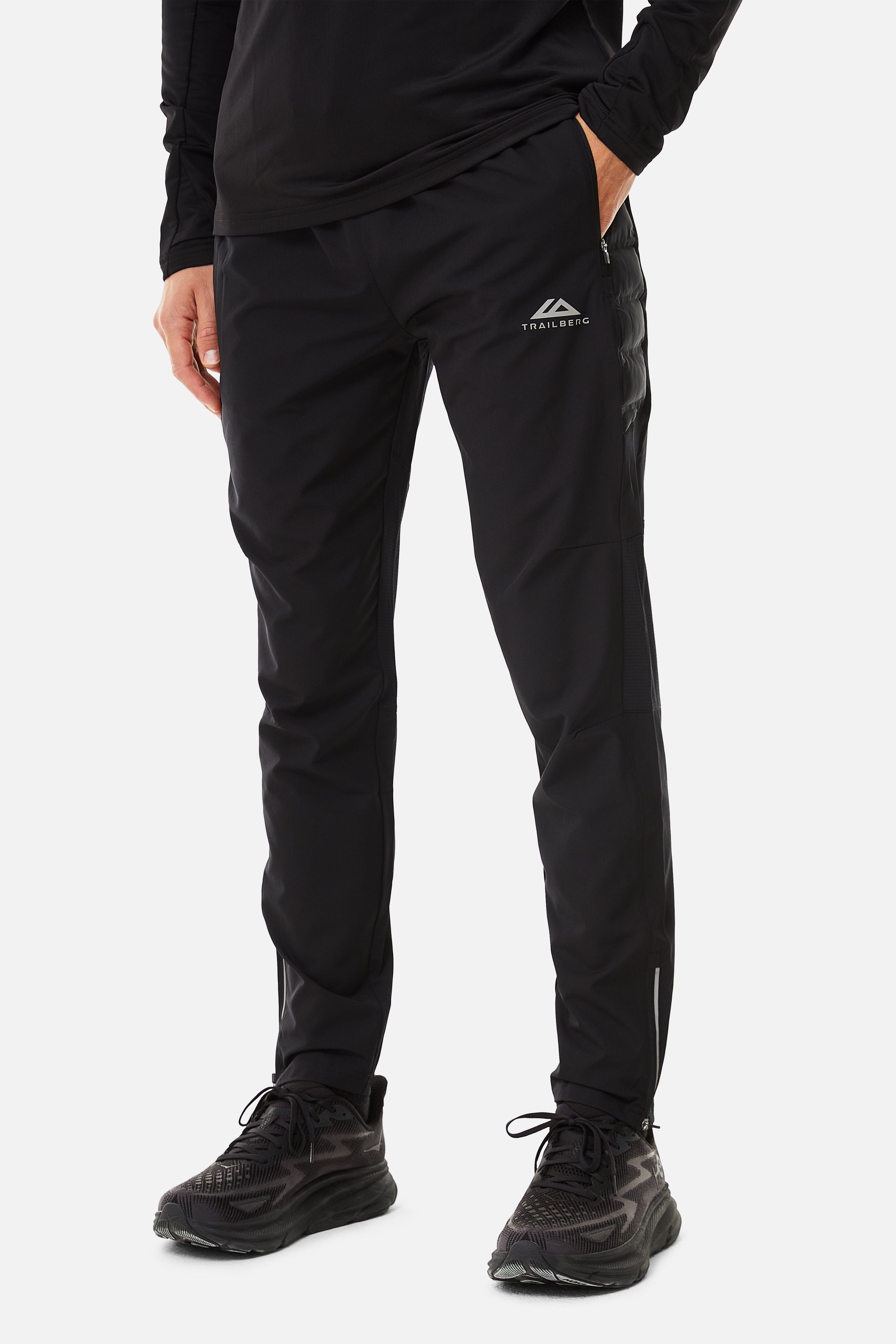 RHINE HYBRID QUARTER ZIP PANT SET - BLACK