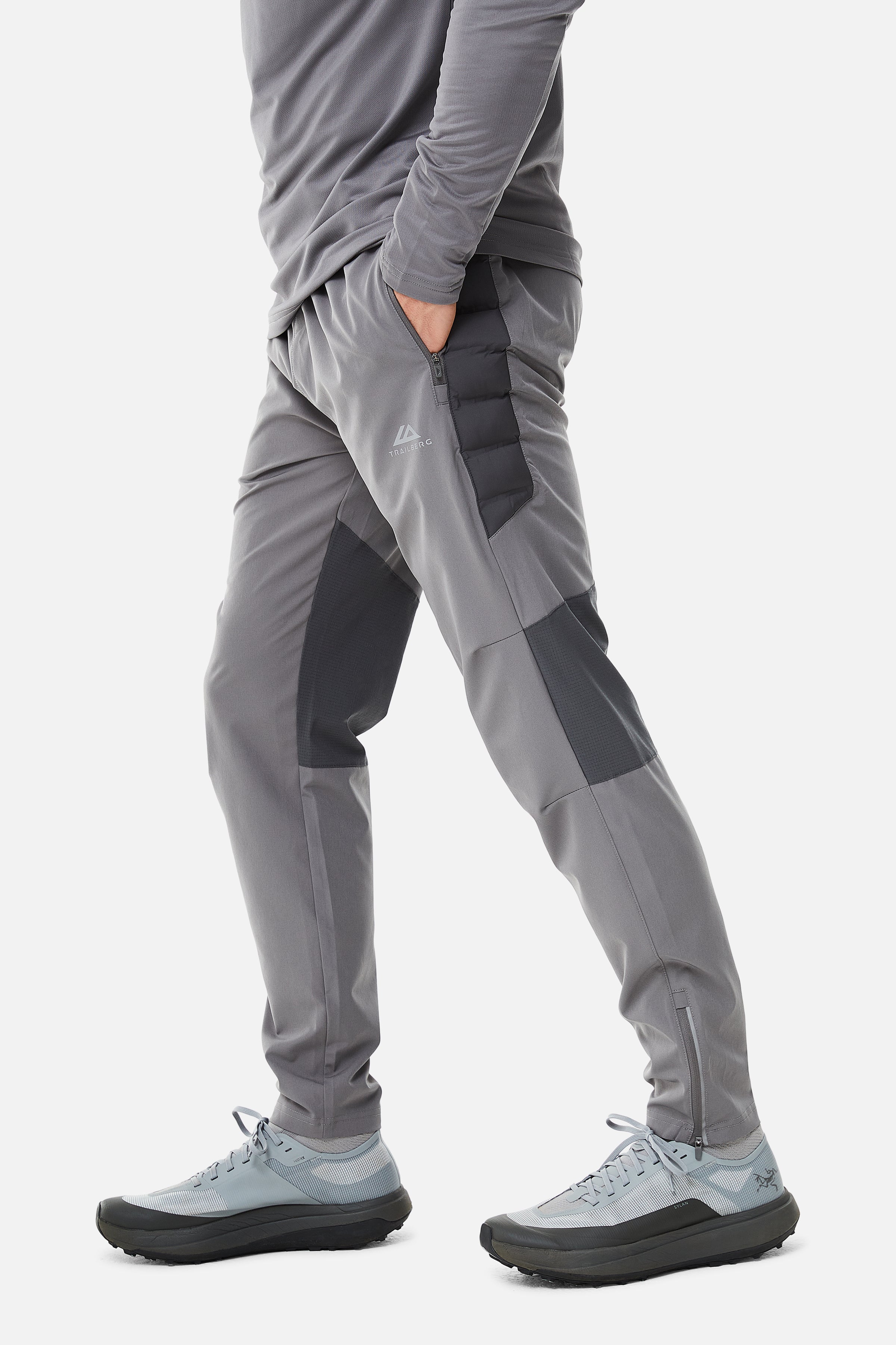 RHINE HYBRID QUARTER ZIP PANT SET - GREY/DARK GREY