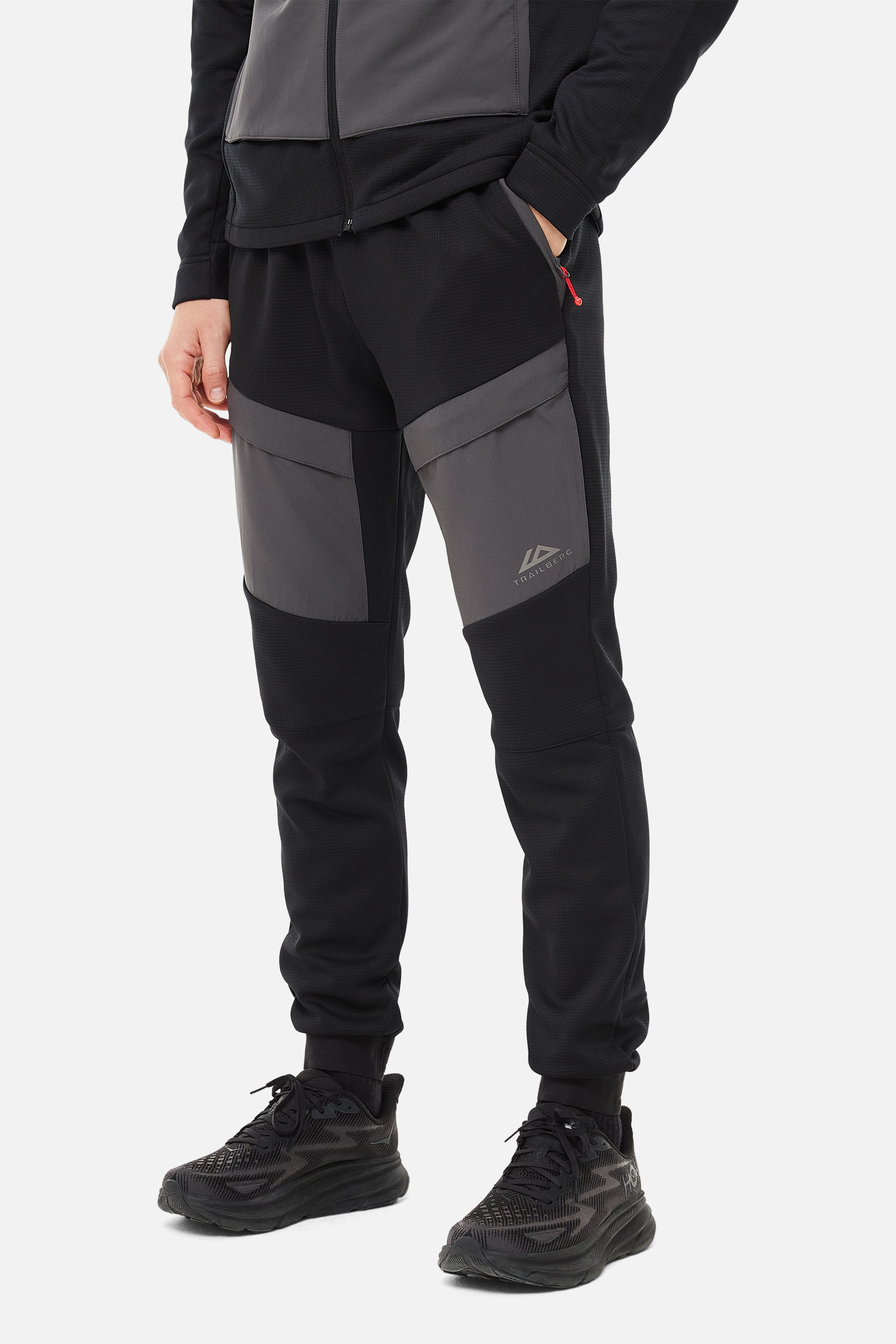 GLACIER FLEECE PANT - BLACK/GREY