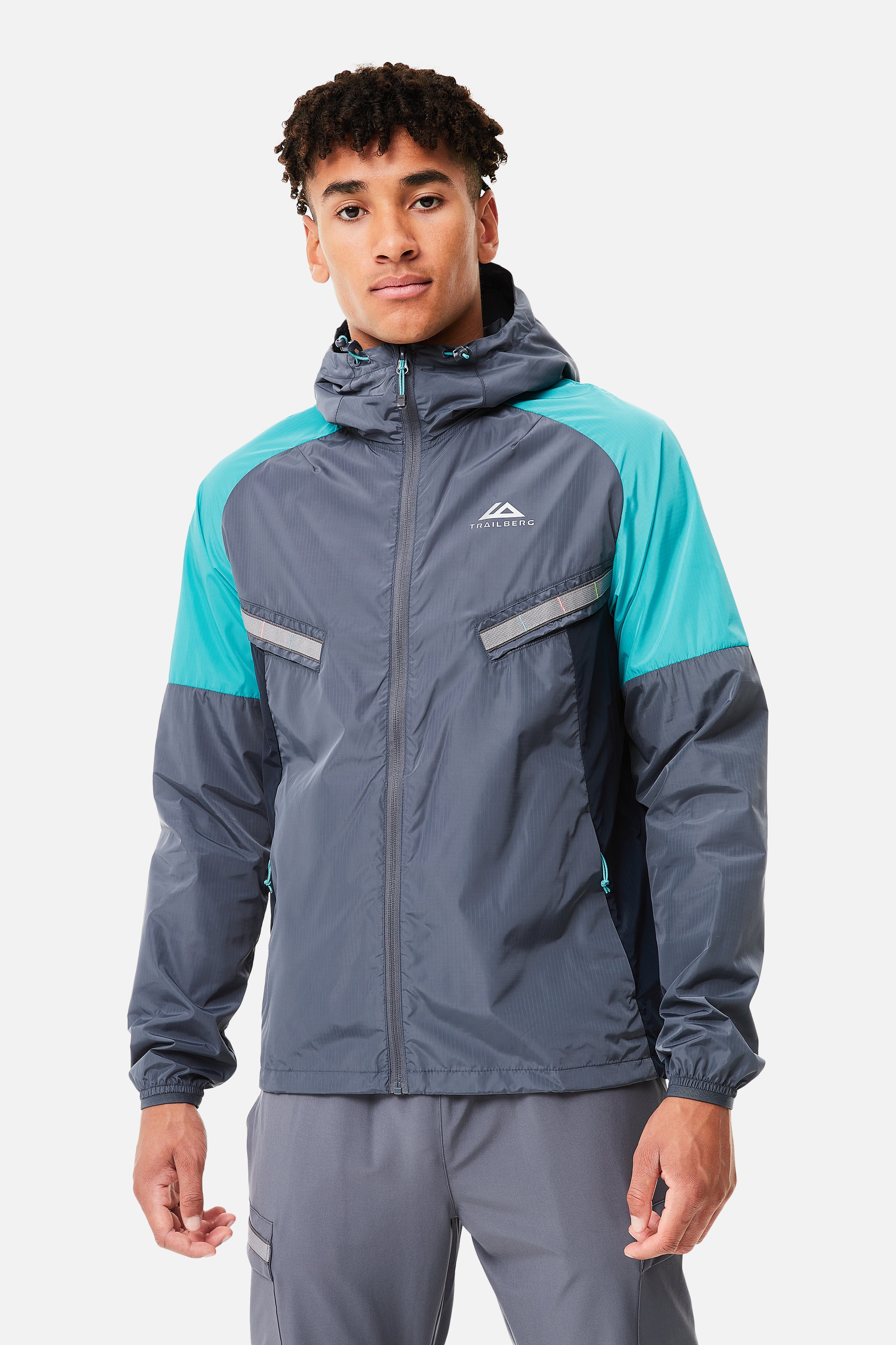 TRIATHLON 3.0 WINDBREAKER - MID GREY/TURQUOISE