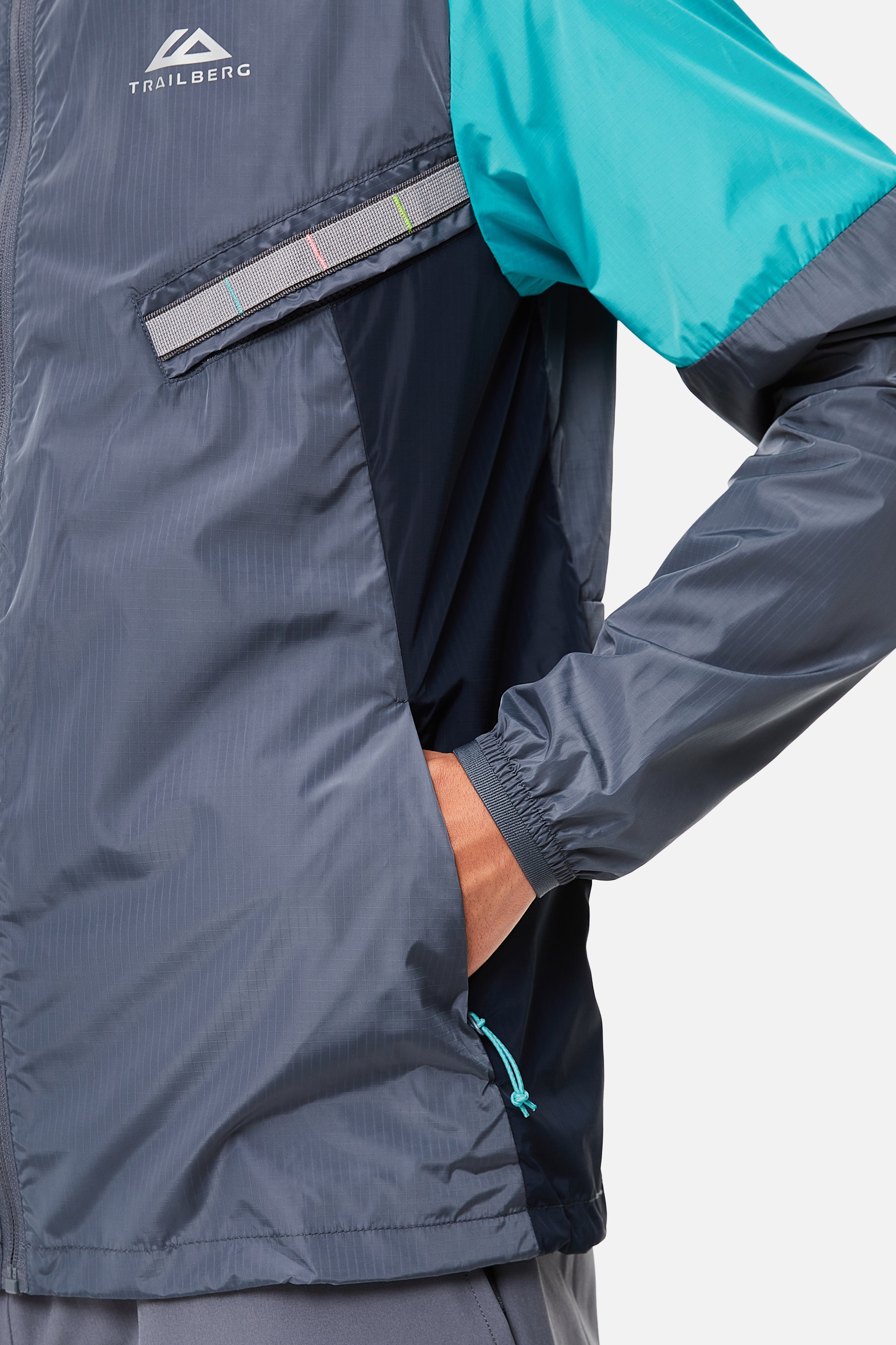 TRIATHLON 3.0 WINDBREAKER - MID GREY/TURQUOISE